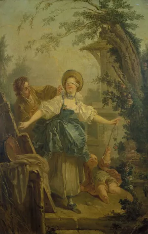 Le colin-maillard by Jean-Honore Fragonard Oil Painting
