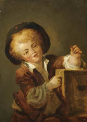 Le Petit Garcon a la Curiosite - A Little Boy With A Curiosity by Jean-Honore Fragonard Oil Painting
