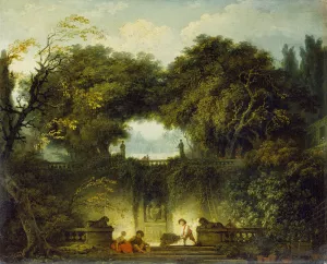 Le petit parc by Jean-Honore Fragonard Oil Painting