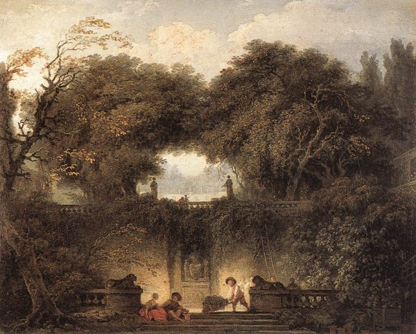 Le Petit Parc by Jean-Honore Fragonard - Hand-Painted Oil Painting Reproduction