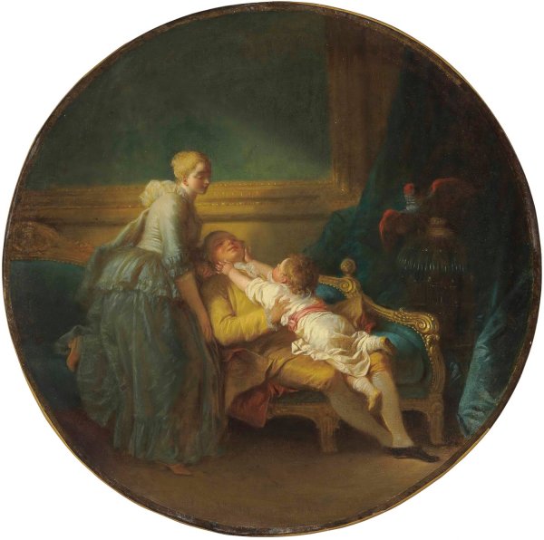 Main Product Photo of L'heureux Menage  Painting by Jean-Honore Fragonard