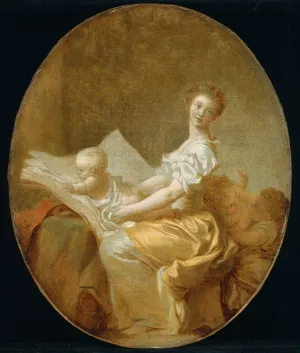 Mother and Child by Jean-Honore Fragonard Oil Painting
