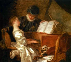 Music Lesson by Jean-Honore Fragonard Oil Painting