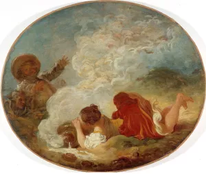 Perrette et le pot au lait by Jean-Honore Fragonard Oil Painting