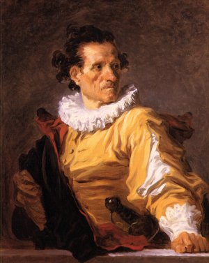 Portrait of a Man called 'The Warrior' Oil painting by Jean-Honore Fragonard