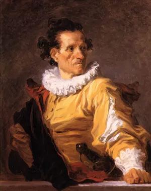 Portrait of a Man called 'The Warrior' by Jean-Honore Fragonard Oil Painting