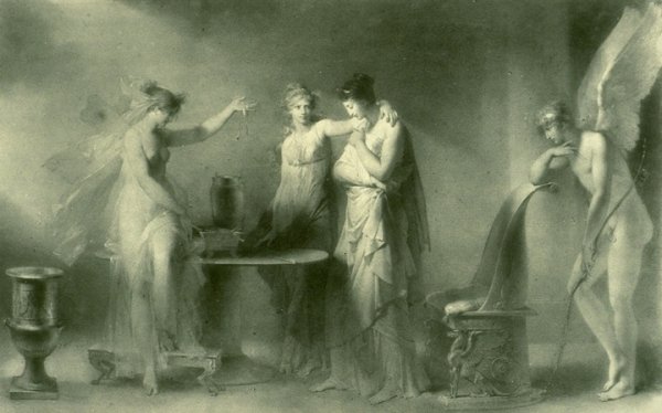 Psyche and Her Two Sisters by Jean-Honore Fragonard - Hand-Painted Oil Painting Reproduction