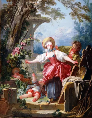 The Blind Man's Bluff Game by Jean-Honore Fragonard Oil Painting