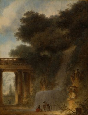 The Cascade by Jean-Honore Fragonard Oil Painting