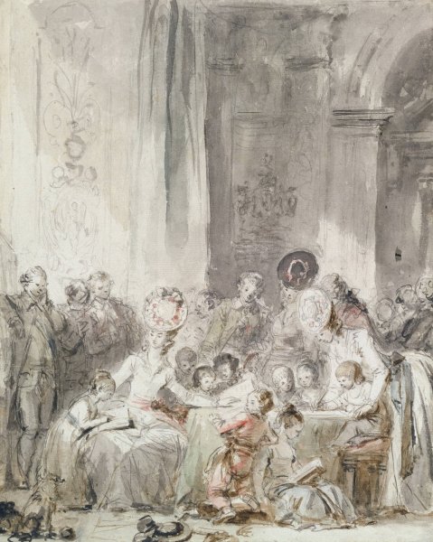 The Competition  by Jean-Honore Fragonard - Hand-Painted Oil Painting Reproduction