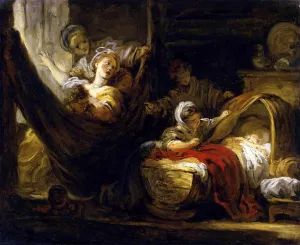 The Cradle painting by Jean-Honore Fragonard