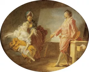The Debut of the Model by Jean-Honore Fragonard Oil Painting