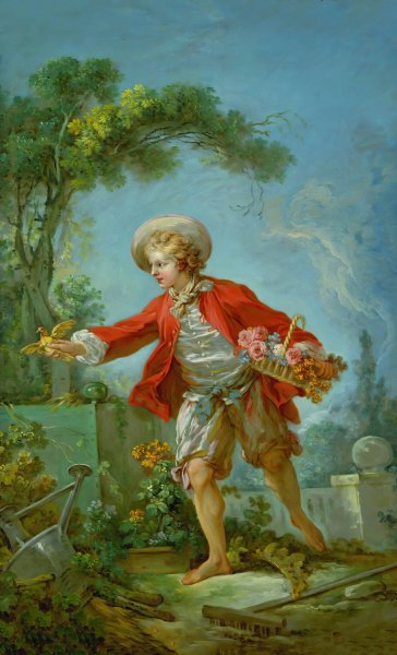 The Gardener  by Jean-Honore Fragonard - Hand-Painted Oil Painting Reproduction