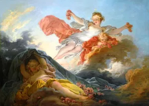 The Goddess Aurora Triumphing Over Night by Jean-Honore Fragonard Oil Painting