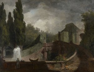 The Grand Staircase of the Villa d'Este at Tivoli by Jean-Honore Fragonard Oil Painting