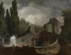 The Grand Staircase of the Villa d'Este at Tivoli by Jean-Honore Fragonard Oil Painting