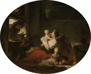 The Happy Family by Jean-Honore Fragonard Oil Painting