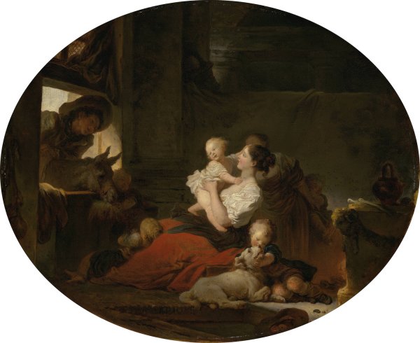 The Happy Family  by Jean-Honore Fragonard - Hand-Painted Oil Painting Reproduction