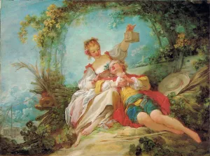 The Happy Lovers by Jean-Honore Fragonard - Oil Painting Reproduction