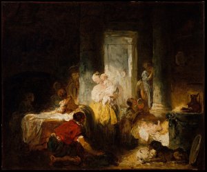 The Happy Mother by Jean-Honore Fragonard Oil Painting