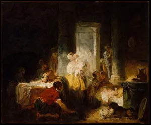 The Happy Mother by Jean-Honore Fragonard Oil Painting
