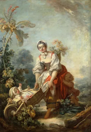 The Joys of Motherhood by Jean-Honore Fragonard Oil Painting