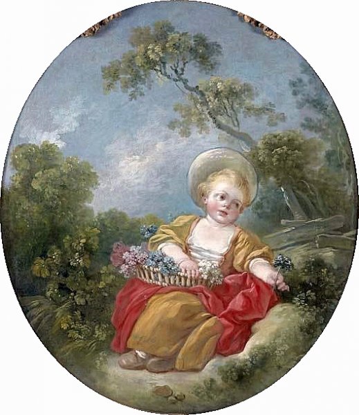 The Little Gardener by Jean-Honore Fragonard - Hand-Painted Oil Painting Reproduction