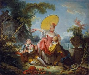 The Musical Contest by Jean-Honore Fragonard Oil Painting