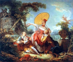 The Musical Contest Oil painting by Jean-Honore Fragonard