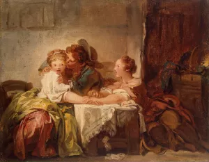 The Prize of a Kiss by Jean-Honore Fragonard Oil Painting