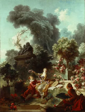 The Progress of Love, The Lover Crowned by Jean-Honore Fragonard Oil Painting