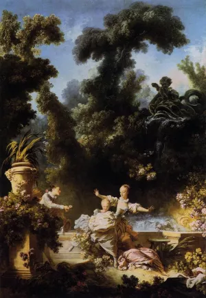 The Progress of Love, The Pursuit by Jean-Honore Fragonard - Oil Painting Reproduction