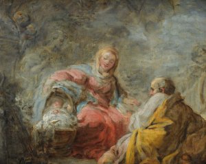 The Rest On The Flight Into Egypt by Jean-Honore Fragonard Oil Painting