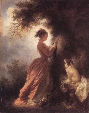 The Souvenir painting by Jean-Honore Fragonard