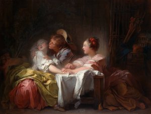 The Stolen Kiss by Jean-Honore Fragonard Oil Painting