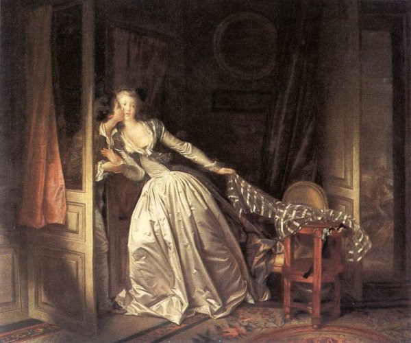 Main Product Photo of The Stolen Kiss Painting by Jean-Honore Fragonard