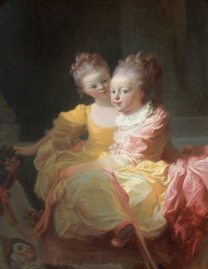 The Two Sisters by Jean-Honore Fragonard Oil Painting