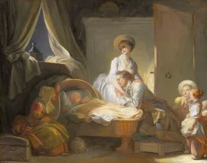 The Visit to the Nursery by Jean-Honore Fragonard Oil Painting