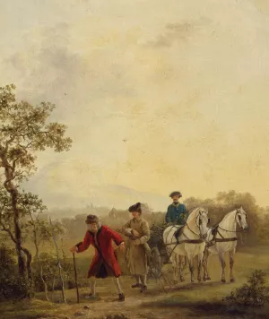 Voltaire Planting Trees by Jean Huber - Oil Painting Reproduction