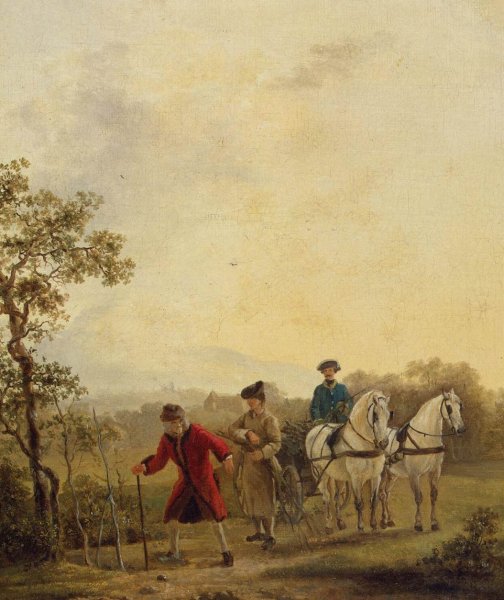 Main Product Photo of Voltaire Planting Trees Painting by Jean Huber
