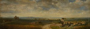 Vue prise aux environs de Bourgogne by Jean-Hubert Reve Oil Painting