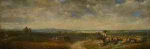 Vue prise aux environs de Bourgogne by Jean-Hubert Reve Oil Painting