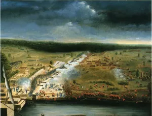 Battle of New Orleans by Jean-Hyacinthe Laclotte - Oil Painting Reproduction