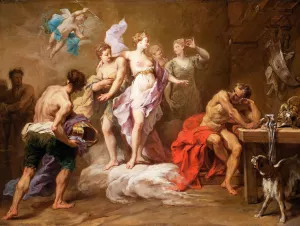 Venus Ordering Arms From Vulcan For Aeneas by Jean Ii Restout Oil Painting