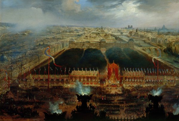 Fete de la Constitution sur la place de la Concorde, le 12 novembre 1848  by Jean-Jacques Champin - Hand-Painted Oil Painting Reproduction