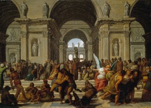 Allegorie , Les peuples du monde rendant hommage a l'etre supreme by Jean-Jacques Forty Oil Painting