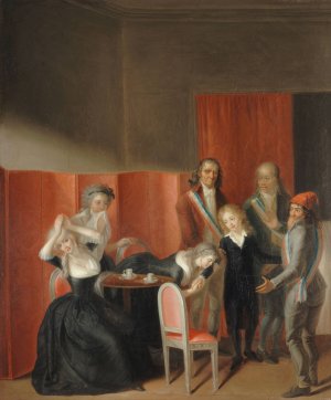 Louis XVII separe de sa mere, le 3 juillet 1793 by Jean-Jacques Hauer Oil Painting