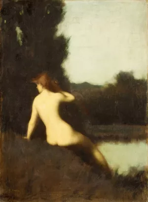 A Bather Oil painting by Jean-Jacques Henner
