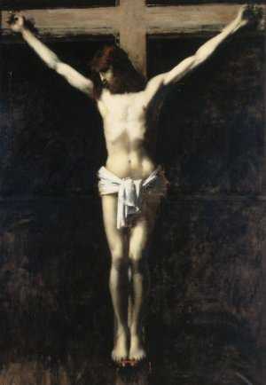 Christ en croix by Jean-Jacques Henner Oil Painting