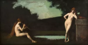 Eglogue by Jean-Jacques Henner Oil Painting